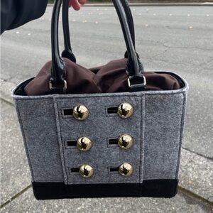 KATE SPADE Stylish Gray and Black Women's Handbag